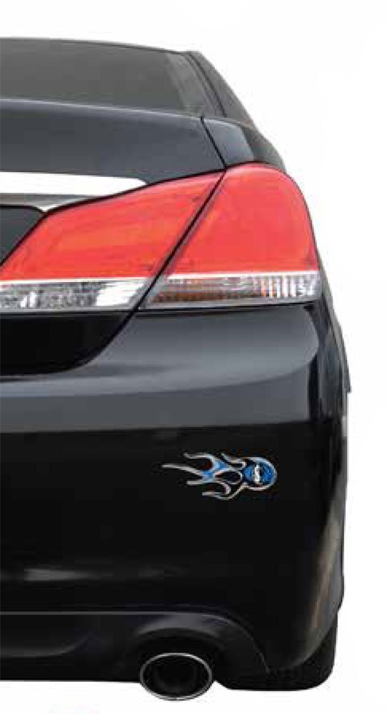 Houston Texans 2-Piece Sticker Decal Set, Drip Molded Plastic Raised Flames Emblem, 2x5 Inch