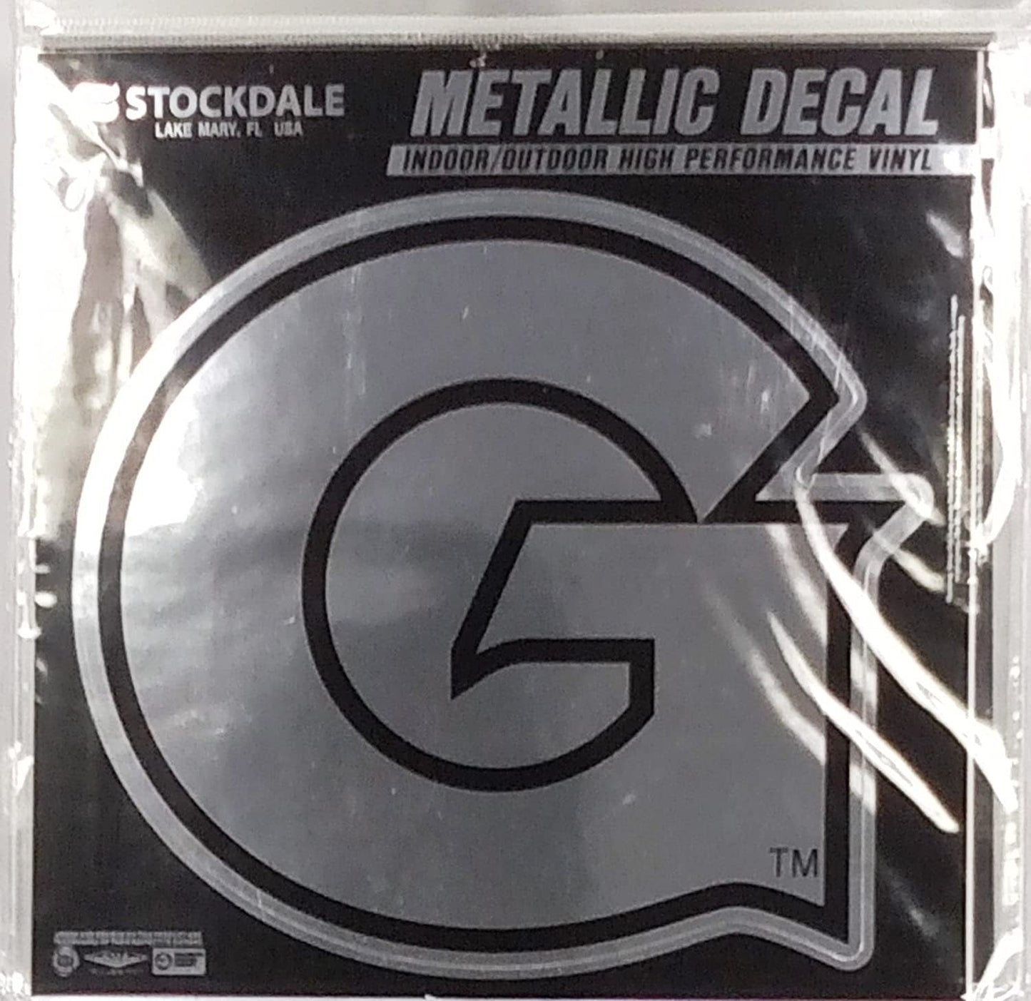 Georgetown University Hoyas 12 Inch Decal Sticker, Metallic Chrome Shimmer Design