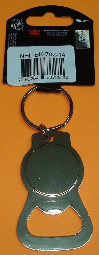 Pittsburgh Penguins Premium Solid Metal Bottle Opener Keychain, Silver Key Ring, Team Logo