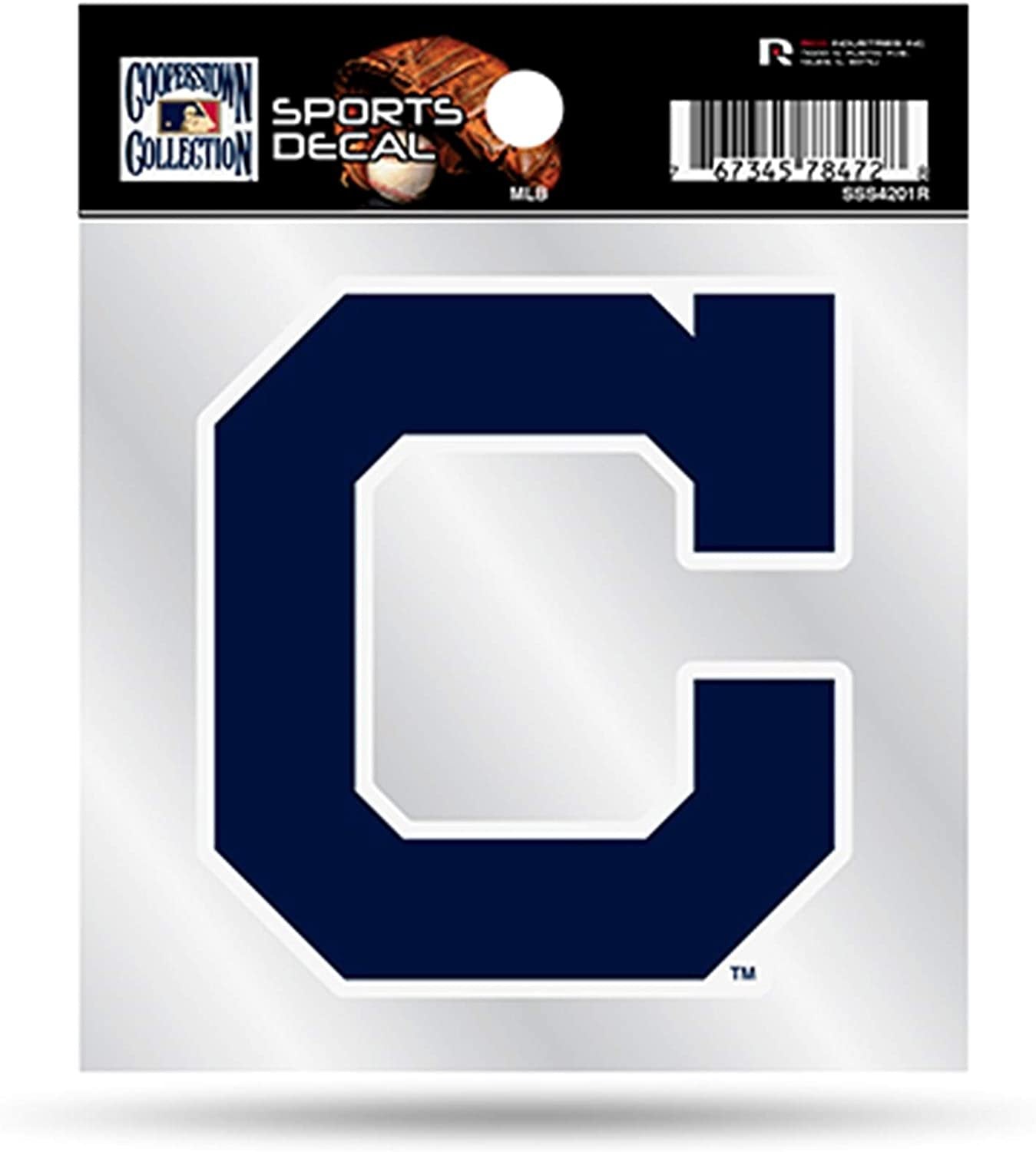Cleveland Indians Guardians 4x4 Inch Die Cut Decal Sticker, Retro Cooperstown Logo, Clear Backing