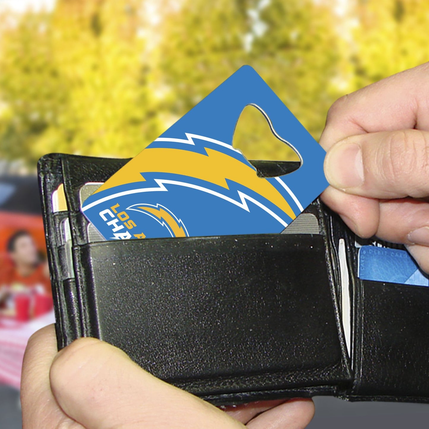 Los Angeles Chargers Heavy Duty Metal Bottle Opener Credit Card Size 2 x 3.25 Inch