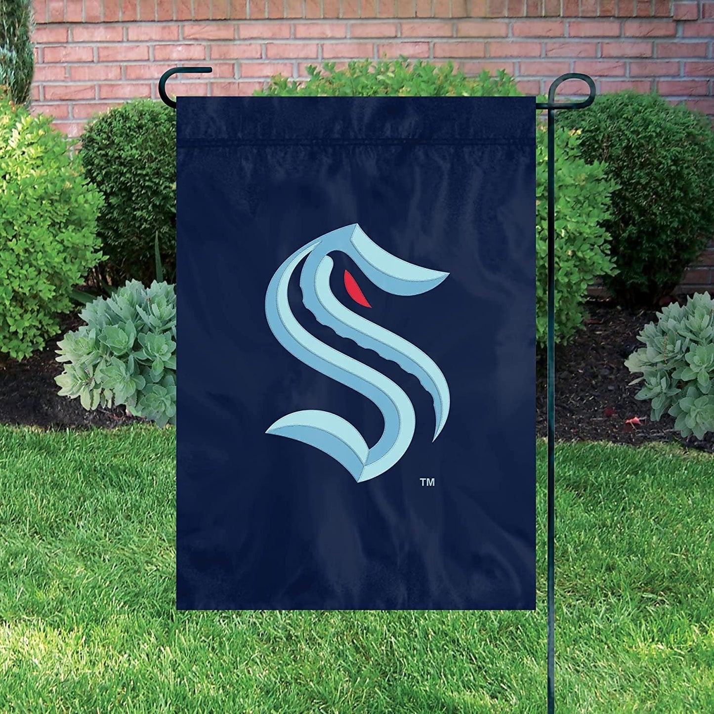 Seattle Kraken Premium Garden Flag Banner Applique Embroidered 12.5x18 Inch