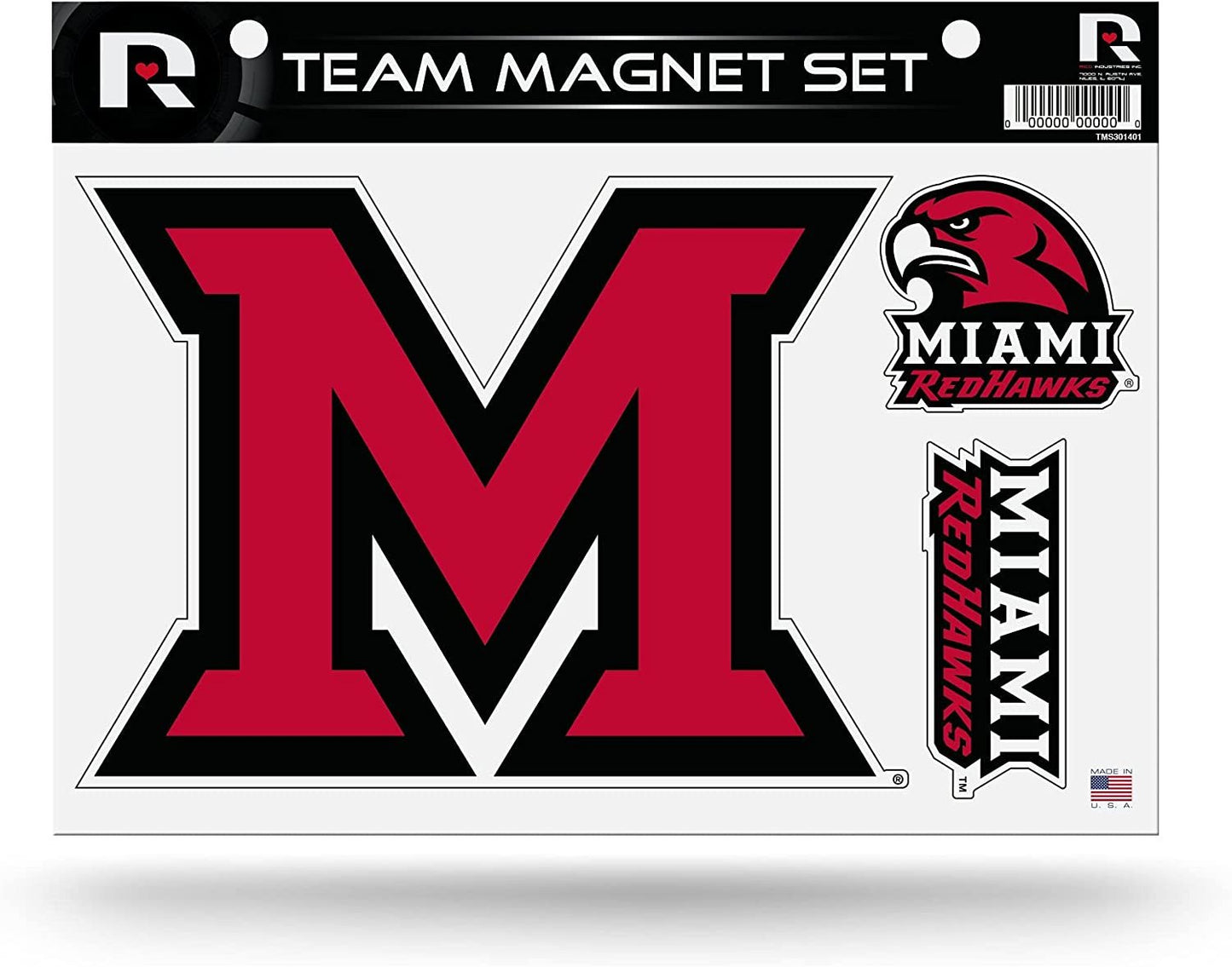 Miami Ohio RedHawks University of Multi Magnet Sheet Shape Cut 8x11 Inch