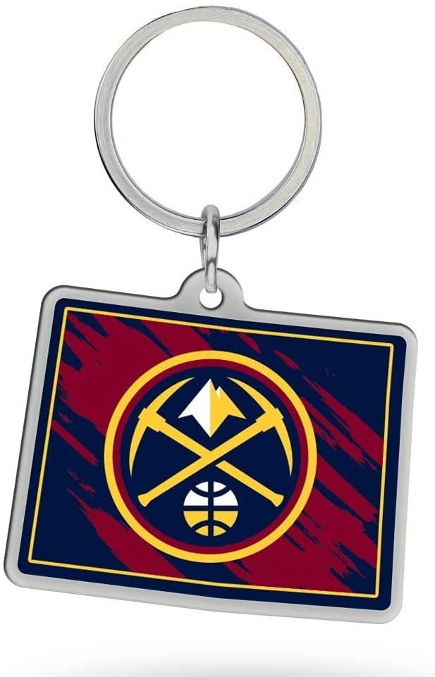 Denver Nuggets State Shaped Metal Keychain