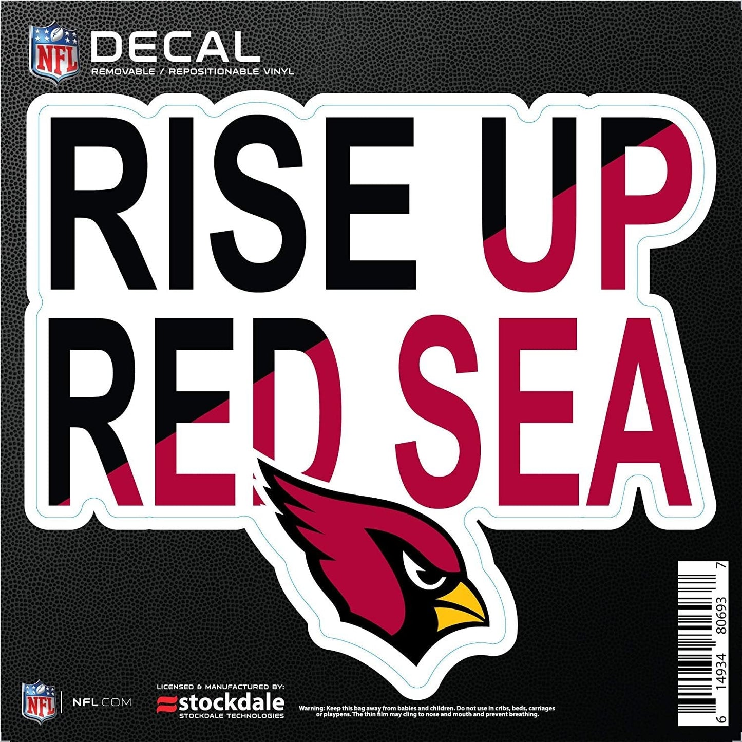 Arizona Cardinals 6 Inch Decal Sticker, Flat Vinyl, Die Cut, Slogan Design, Full Adhesive Backing