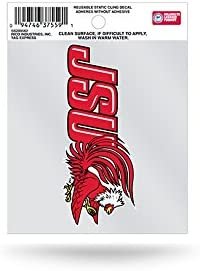Jacksonville State University Gamecocks 3 Inch Static Cling, Full Clear Adhesive Backing, Easy Peel and Stick Application, Removable and Reusable, Officially Licensed, Made in the USA
