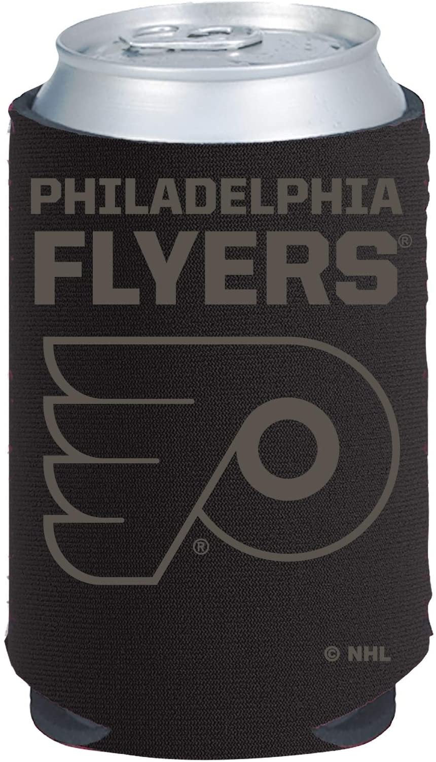 Philadelphia Flyers Tonal Black Design 2-Pack 12oz CAN Neoprene Beverage Insulator Holder Cooler Hockey
