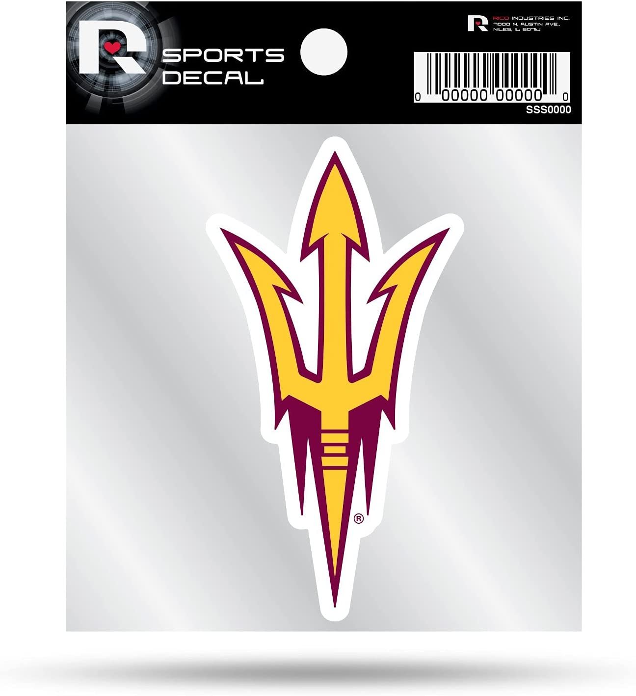 Arizona State University Sun Devils 4x4 Inch Die Cut Decal Sticker, Primary Logo, Clear Backing
