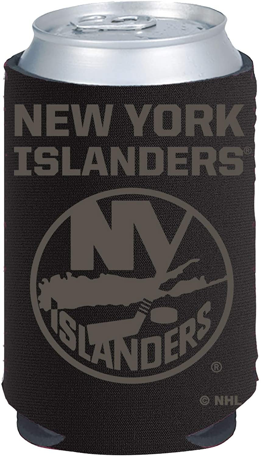 New York Islanders Tonal Black Design 2-Pack 12oz CAN Neoprene Beverage Insulator Holder Cooler Hockey