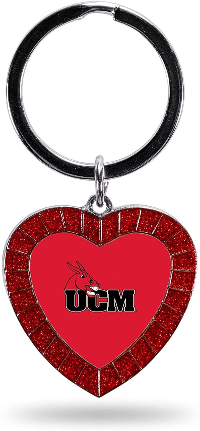 University of Central Missouri UCM Keychain Rhinestone Heart Decal Emblem Team Color