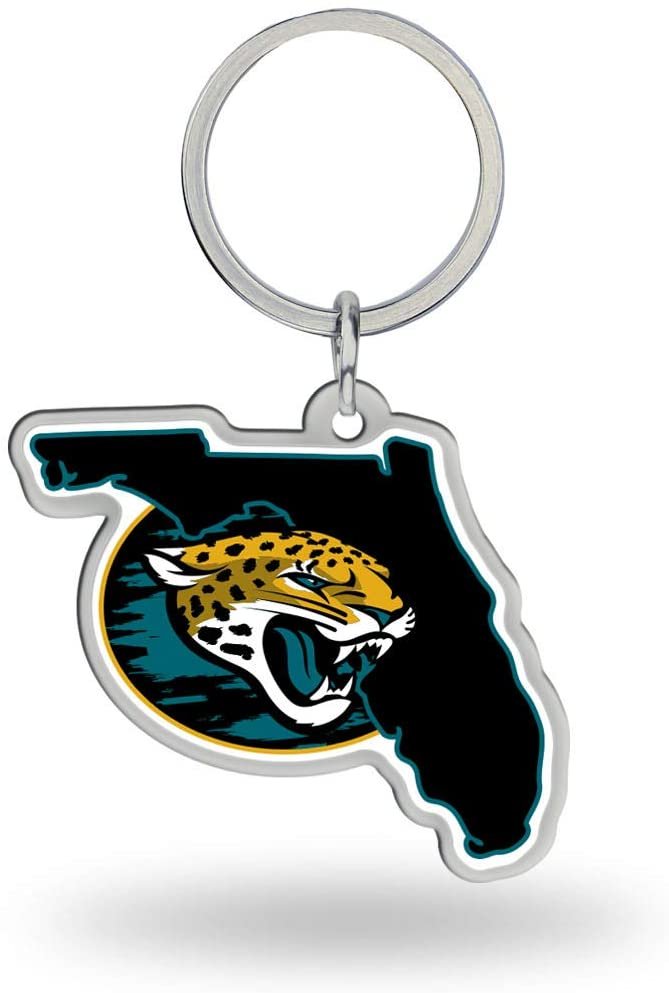 Jacksonville Jaguars Metal Keychain State Shaped