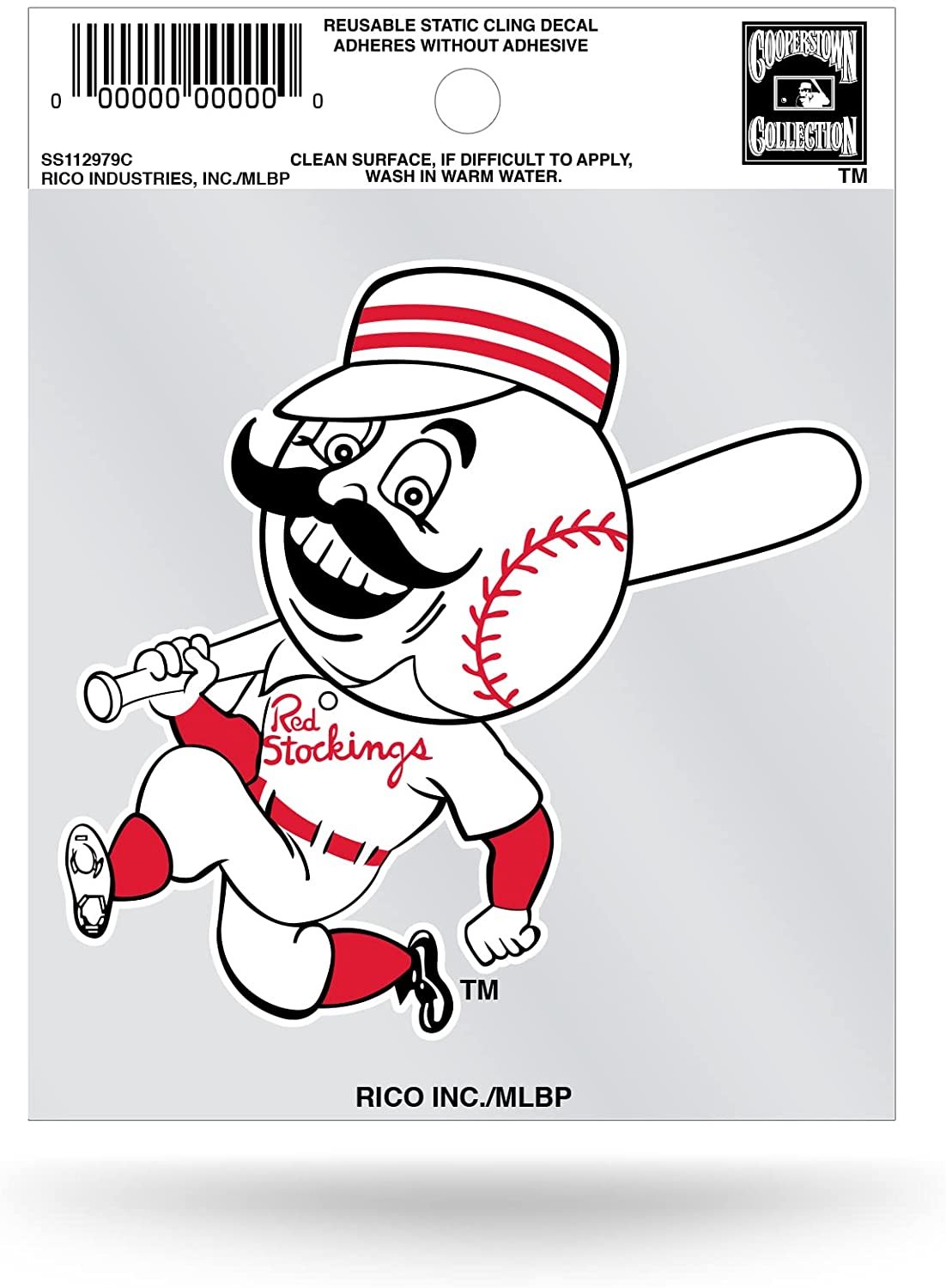 Cincinnati Reds 3 Inch Flat Static Cling Decal Cooperstown Retro Logo