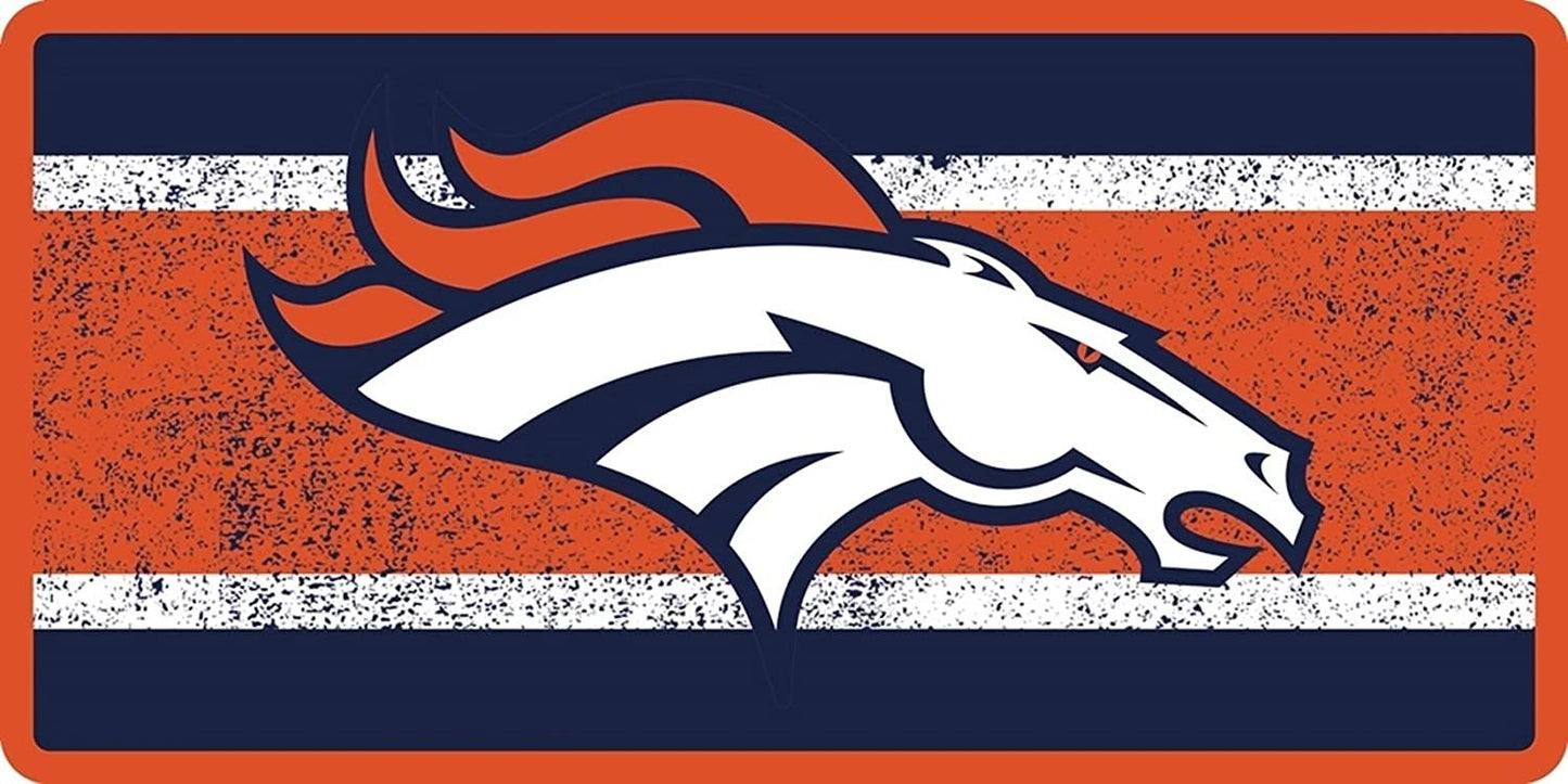 Denver Broncos Premium Laser Cut Tag Acrylic Inlaid License Plate, Vintage Design, 6x12 Inch