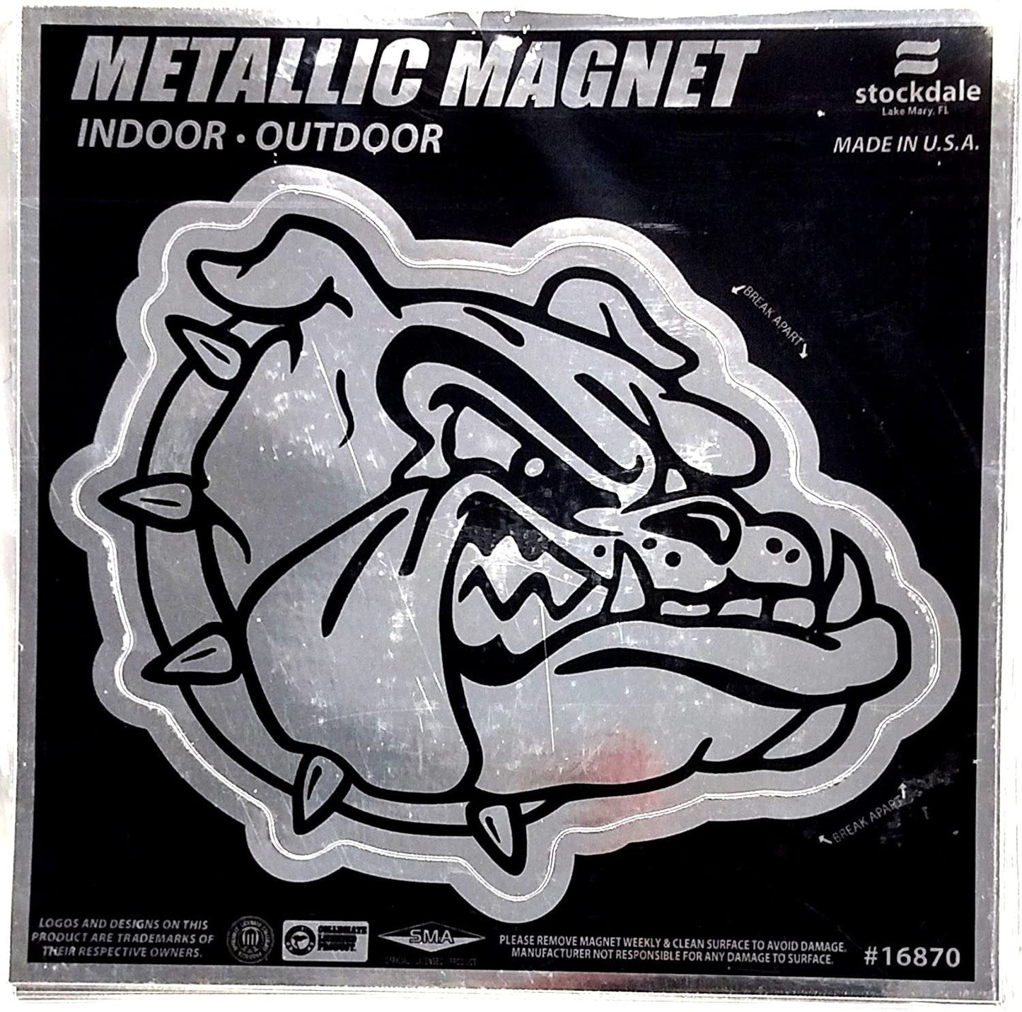 Gonzaga University Bulldogs 6 Inch Magnet Metallic Chrome Shimmer Design