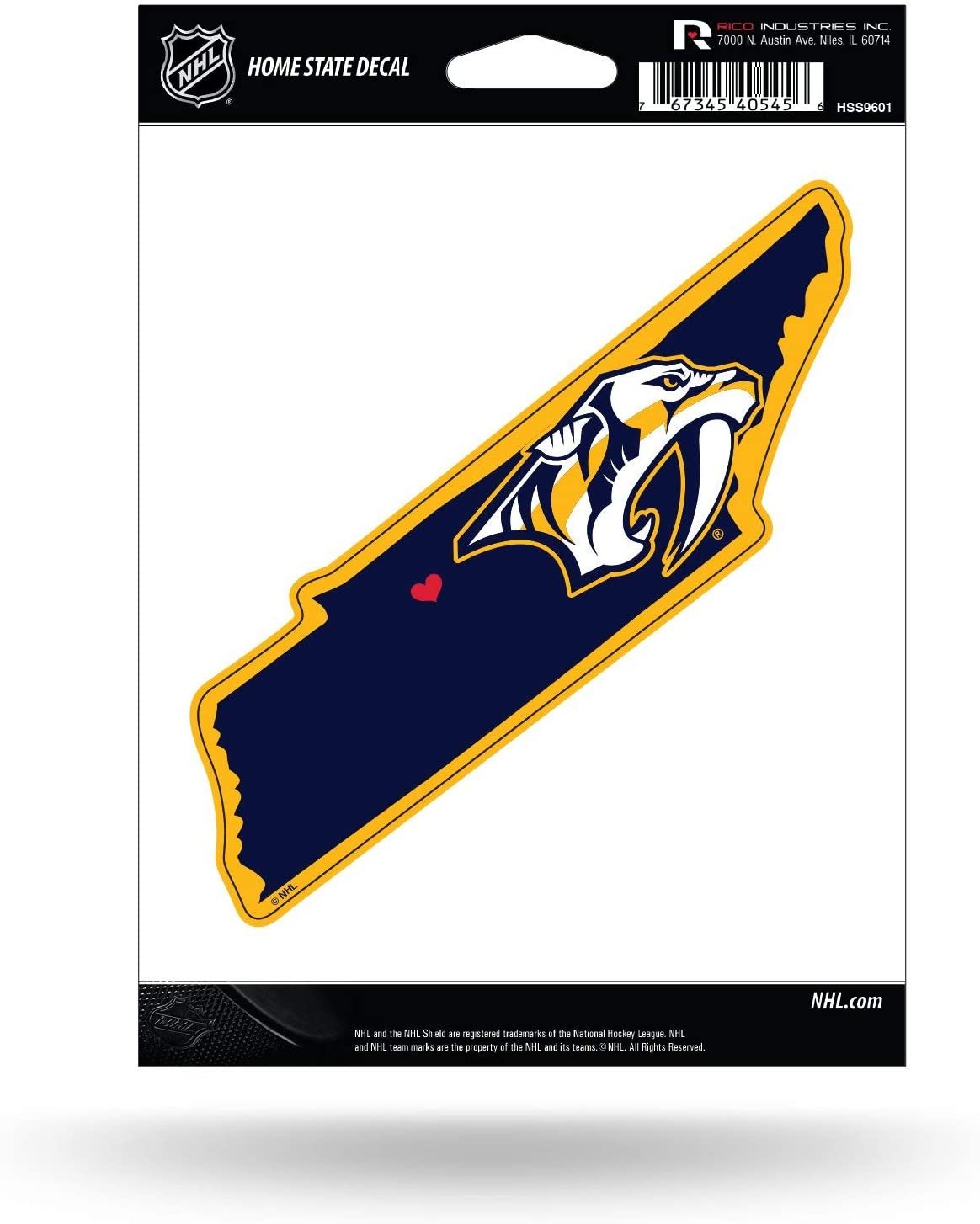 Nashville Predators 5 Inch Sticker Decal, Home State Design, Flat Vinyl, Full Adhesive Backing