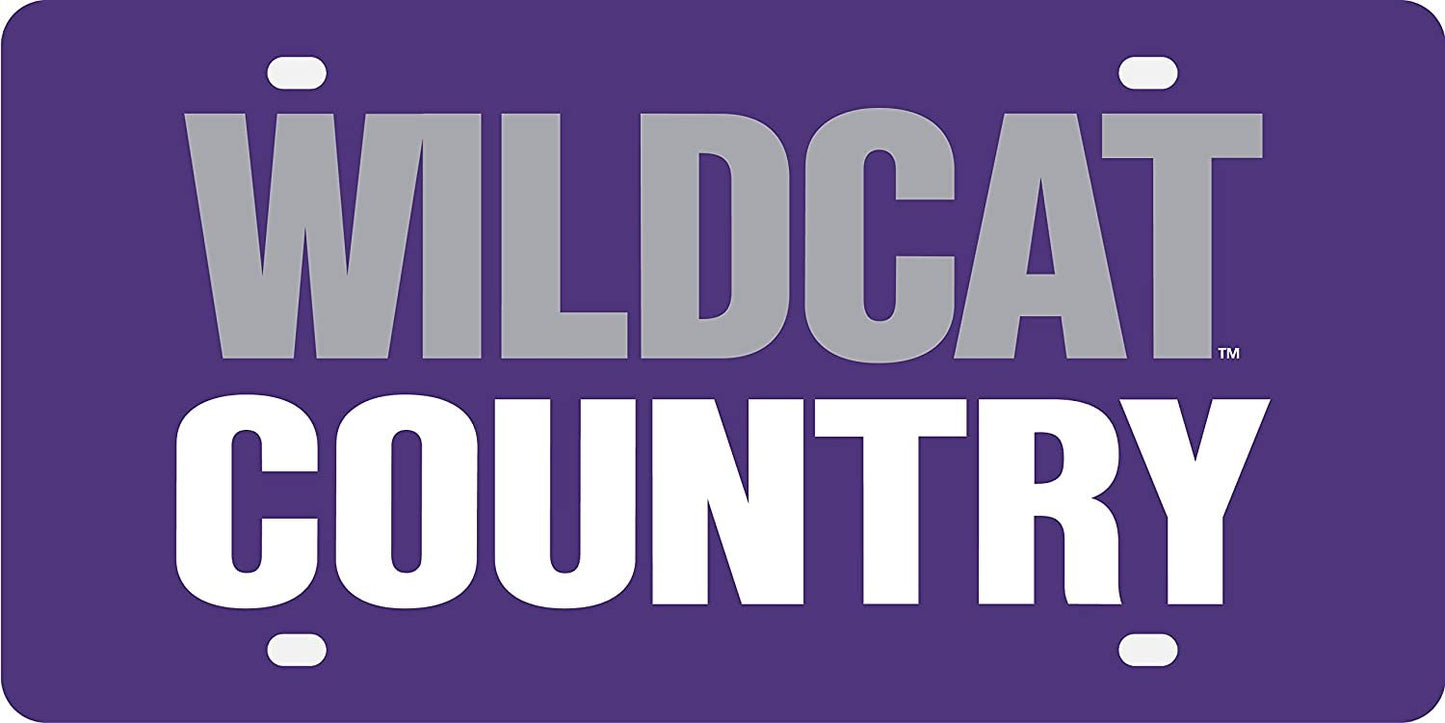 Kansas State University Wildcats Premium Laser Cut Tag License Plate, Country, Mirrored Acrylic Inlaid, 6x12 Inch