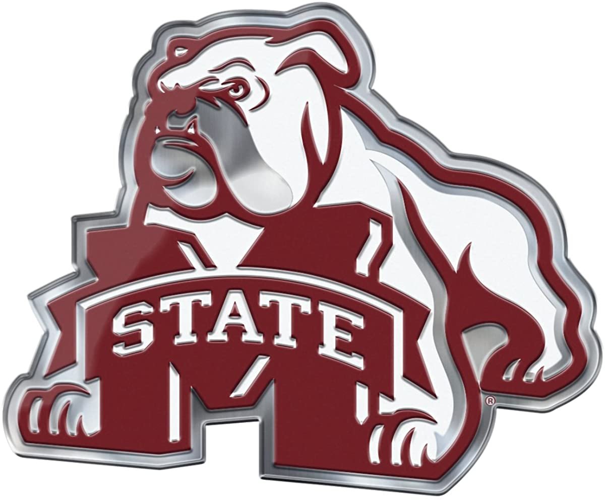 Mississippi State University Bulldogs Aluminum Color Auto Emblem Raised Decal