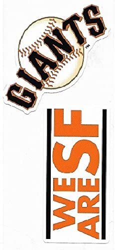 San Francisco Giants 2-Piece Double Up Die Cut Sticker Decal Sheet, 4x8 Inch