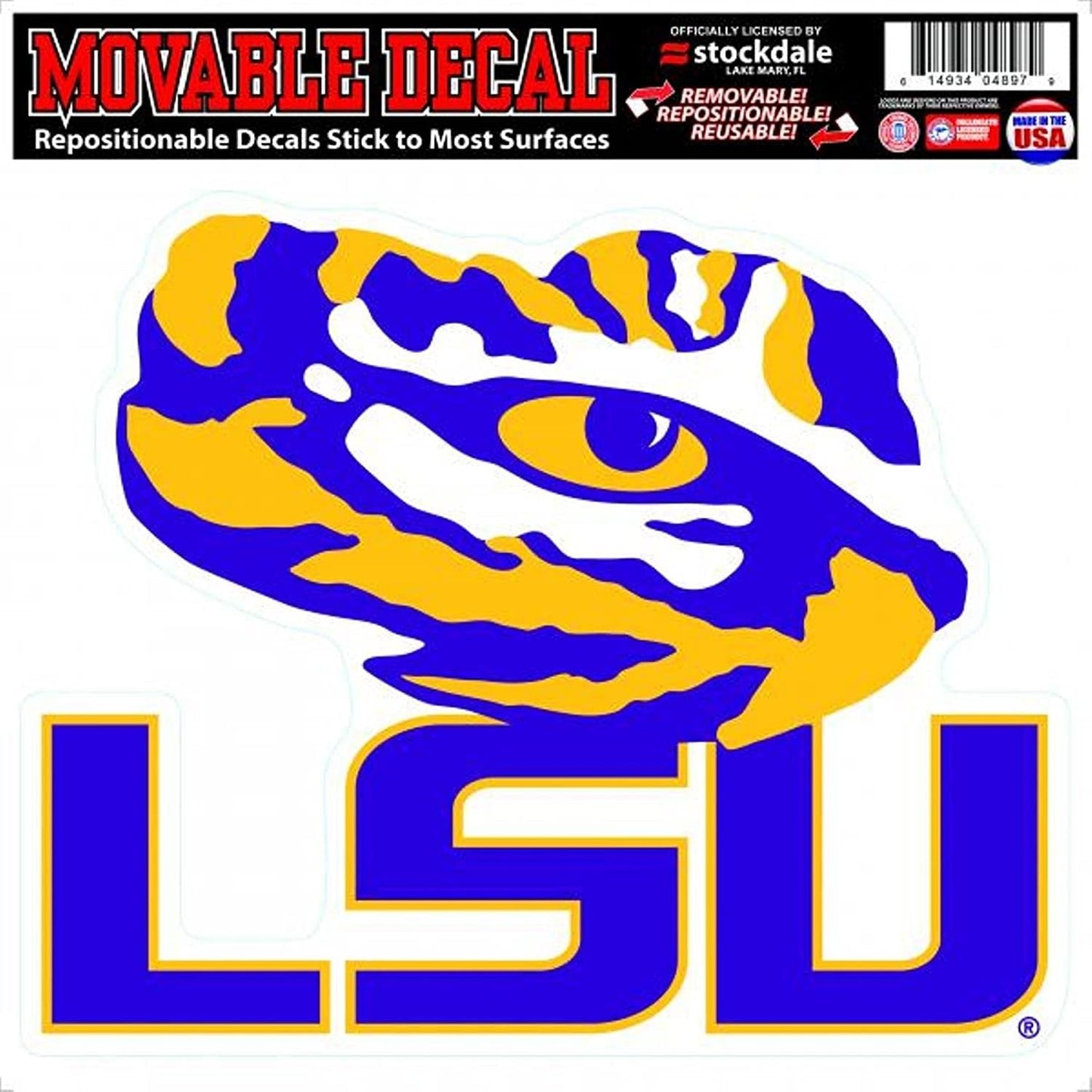 Louisiana State University LSU Tigers 12 Inch Decal Sticker, Peel And Stick Application