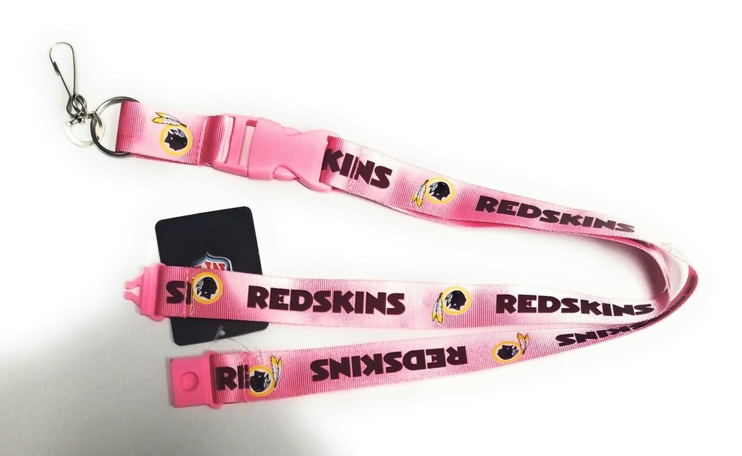 Washington Redskins Commanders Pink Lanyard Keychain Double Sided Breakaway Safety Design Adult 18 Inch