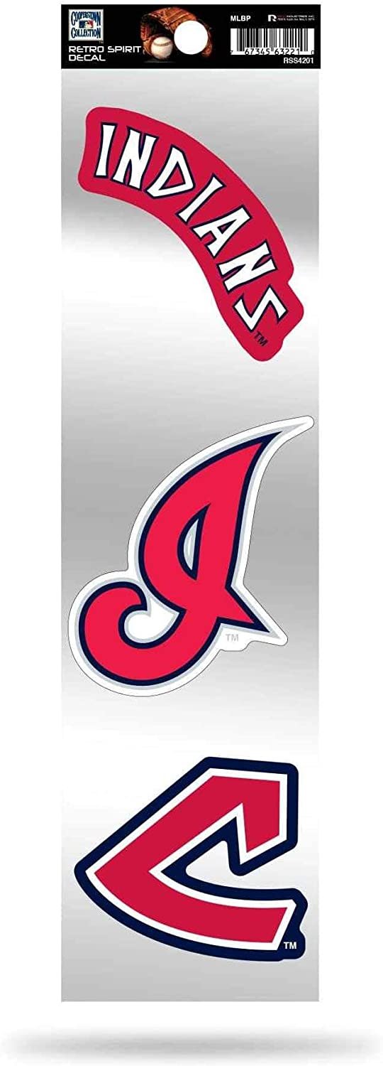 Cleveland Indians Guardians Triple Retro Throwback Spirit Decals Flat Vinyl Auto Home Sticker Sheet Baseball