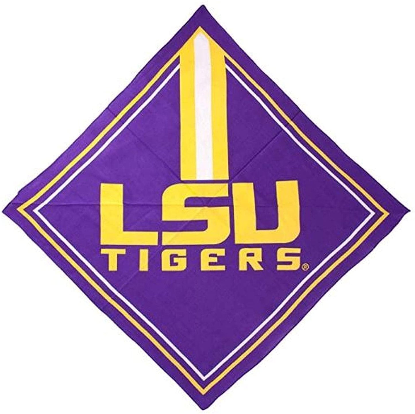 Lousiana State University LSU Tigers Bandana, Traditional Design, 21x21 Inch
