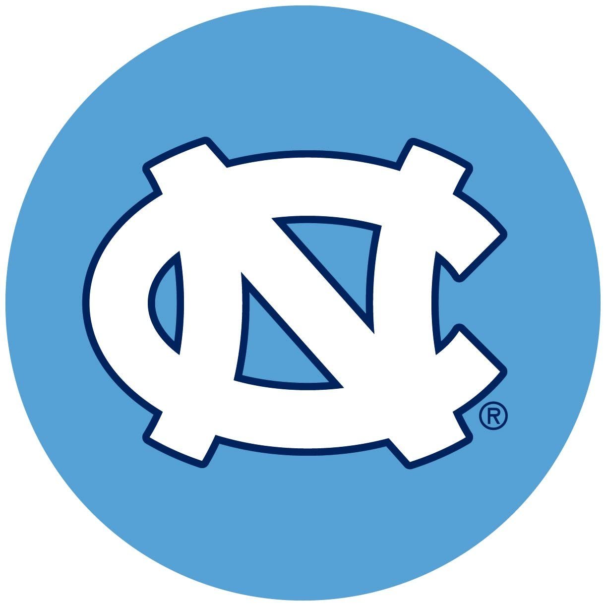 University of North Carolina Tar Heels Decal Sticker, 4 Inch Round, Vinyl Auto Home Window Glass University of
