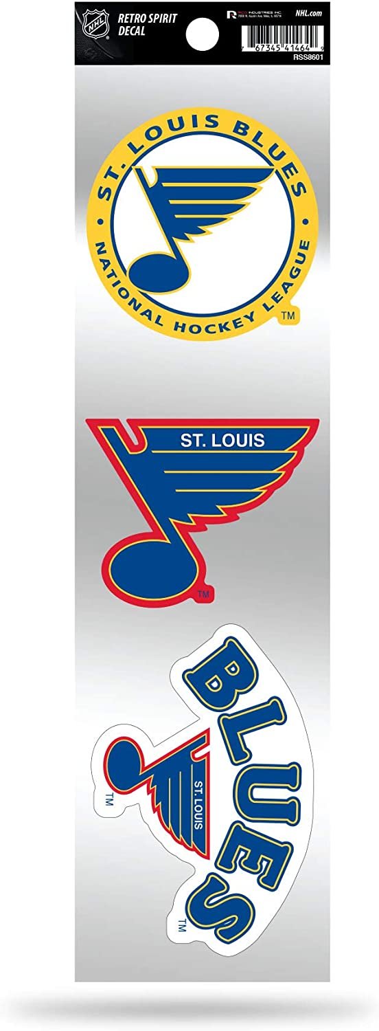 St. Louis Blues 3 Piece Retro Spirit Decals Premium Throwback Stickers
