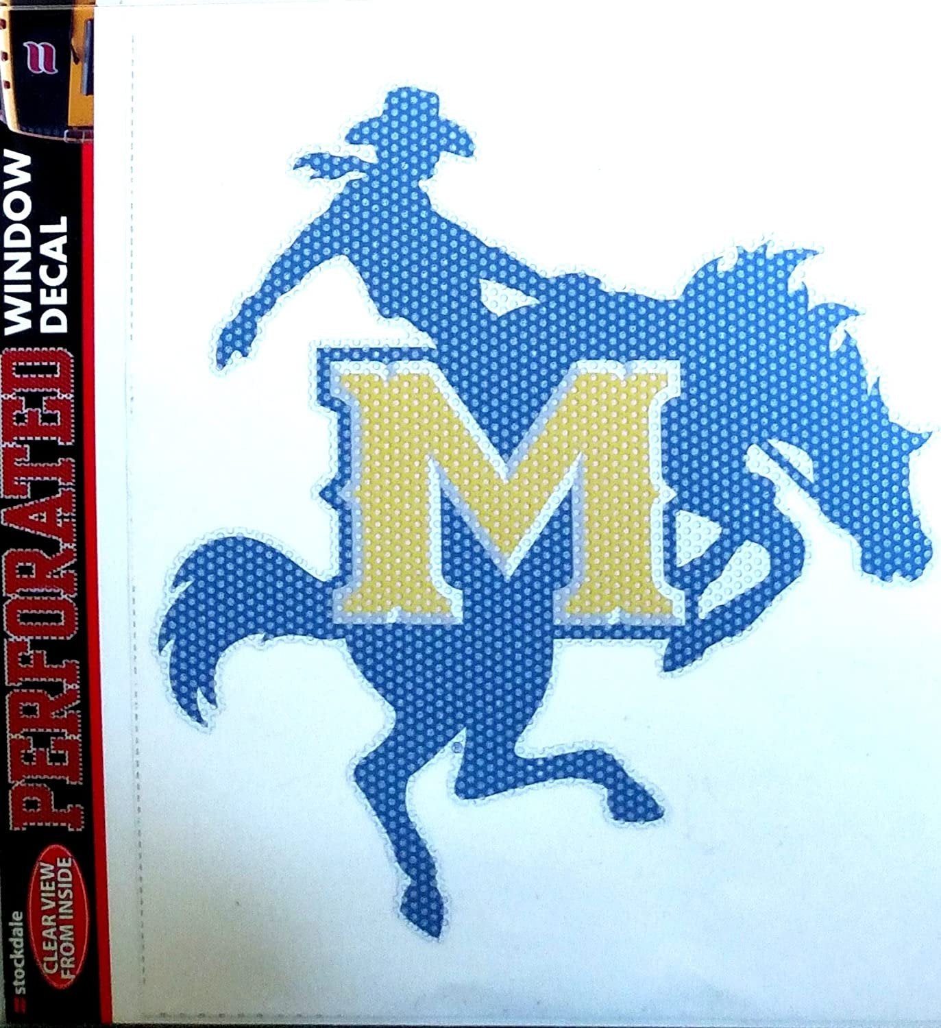 McNeese State University Cowboys 8 Inch Preforated Window Film Decal Sticker, One-Way Vision, Adhesive Backing