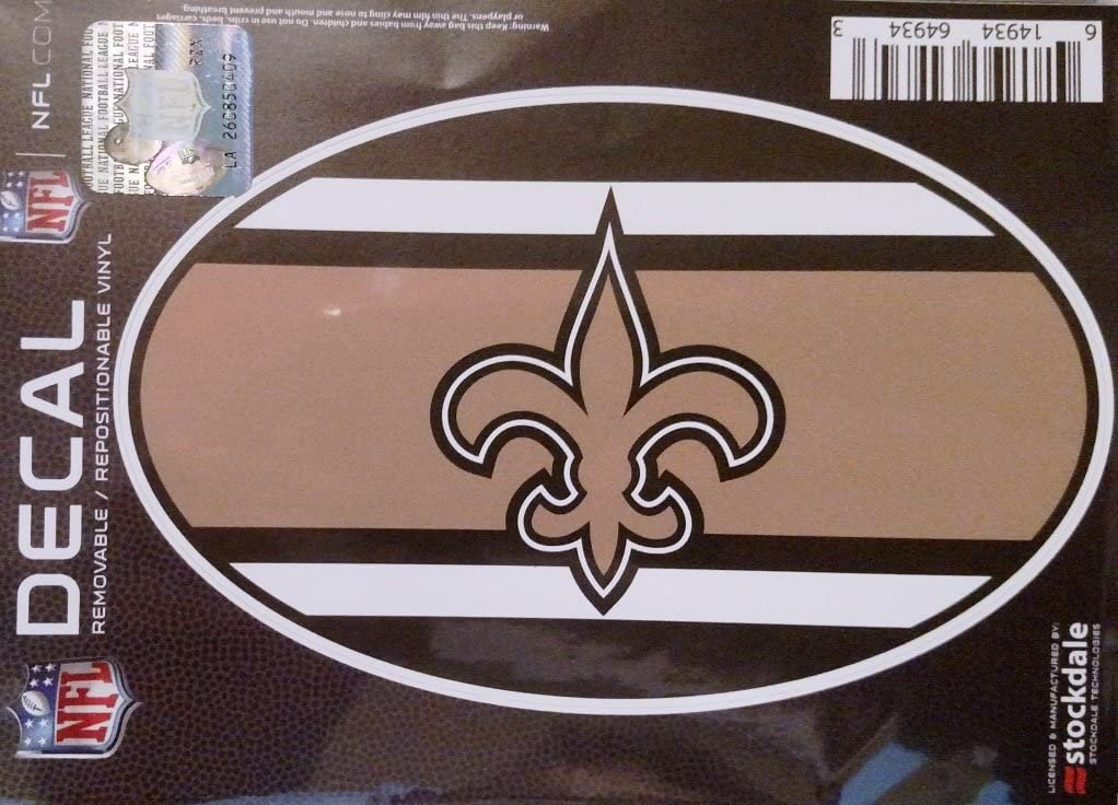 New Orleans Saints 5"x7" SUPER STRIPE Repositionable Vinyl Decal Auto Home Football