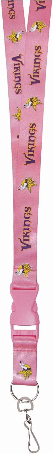 Minnesota Vikings Pink Lanyard Keychain Double Sided Breakaway Safety Design Adult 18 Inch