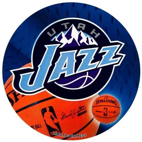 Utah Jazz 4 Inch Flat Round Decal Sticker Full Adhesive Backing