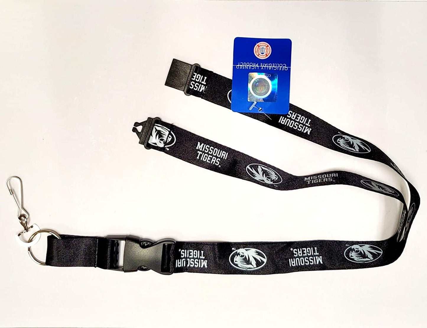 University of Missouri Tigers Blackout Design Premium Lanyard Keychain Double Sided Breakaway Safety Design Adult 18 Inch
