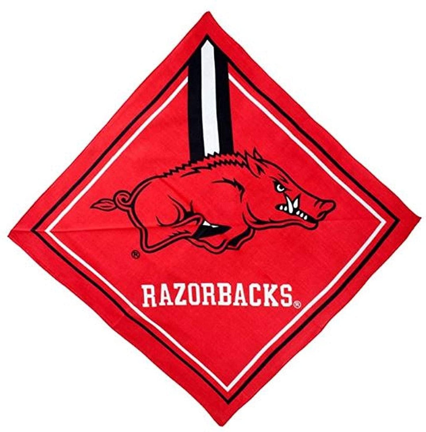 University of Arkansas Razorbacks Bandana, Traditional Design, 21x21 Inch