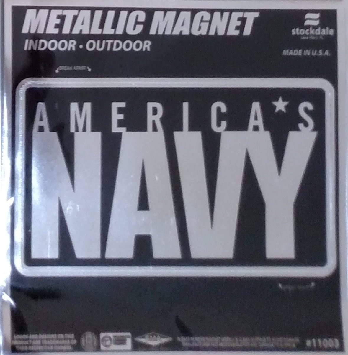 U.S. Navy 6 Inch Magnet, Metallic Chrome Shimmer Design, Auto Home, United States Military