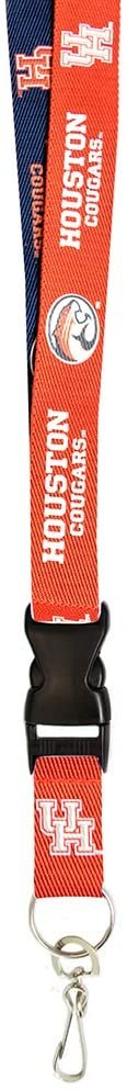 University of Houston Cougars Premium Lanyard Keychain, Breakaway Safety Clasp, Removable Clip for Keys or Badge Holder, Double Sided, Team Colors Design, Adult 18 Inch
