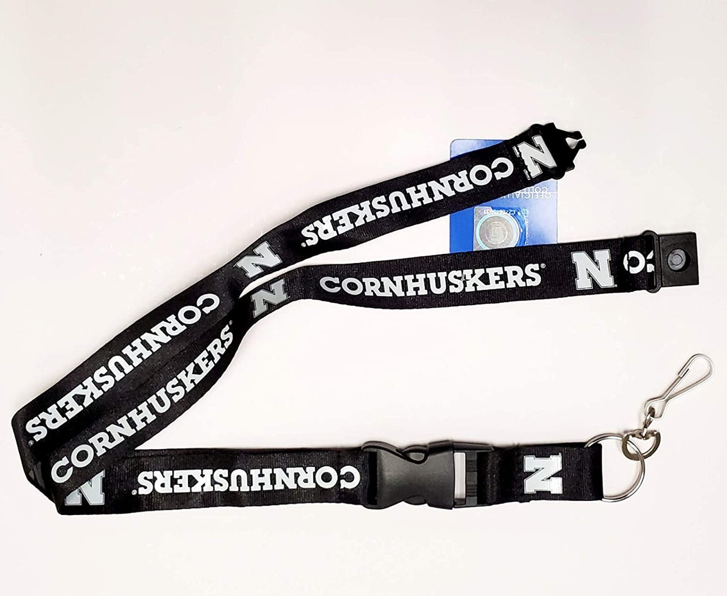 University of Nebraska Cornhuskers Blackout Design Lanyard Keychain Double Sided Breakaway Safety Design Adult 18 Inch