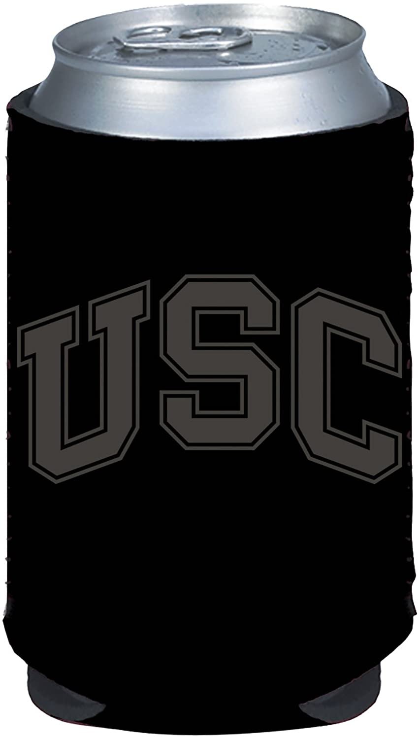 University of Southern California Trojans USC 2-Pack Black Tonal CAN Beverage Insulator Neoprene Holder Cooler Decal