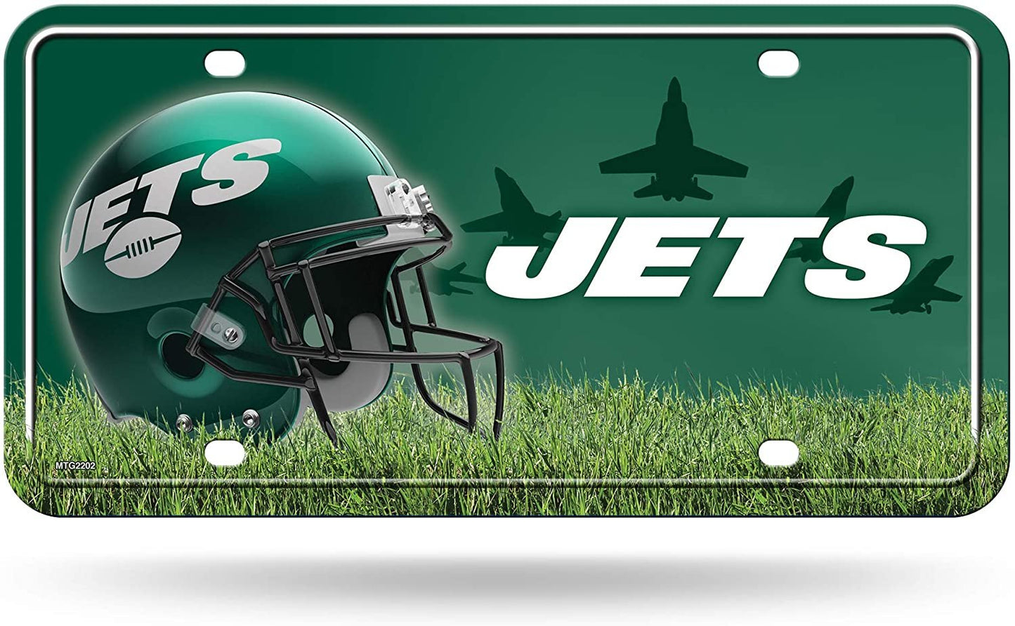 New York Jets Metal Auto Tag License Plate, Field Design, 6x12 Inch