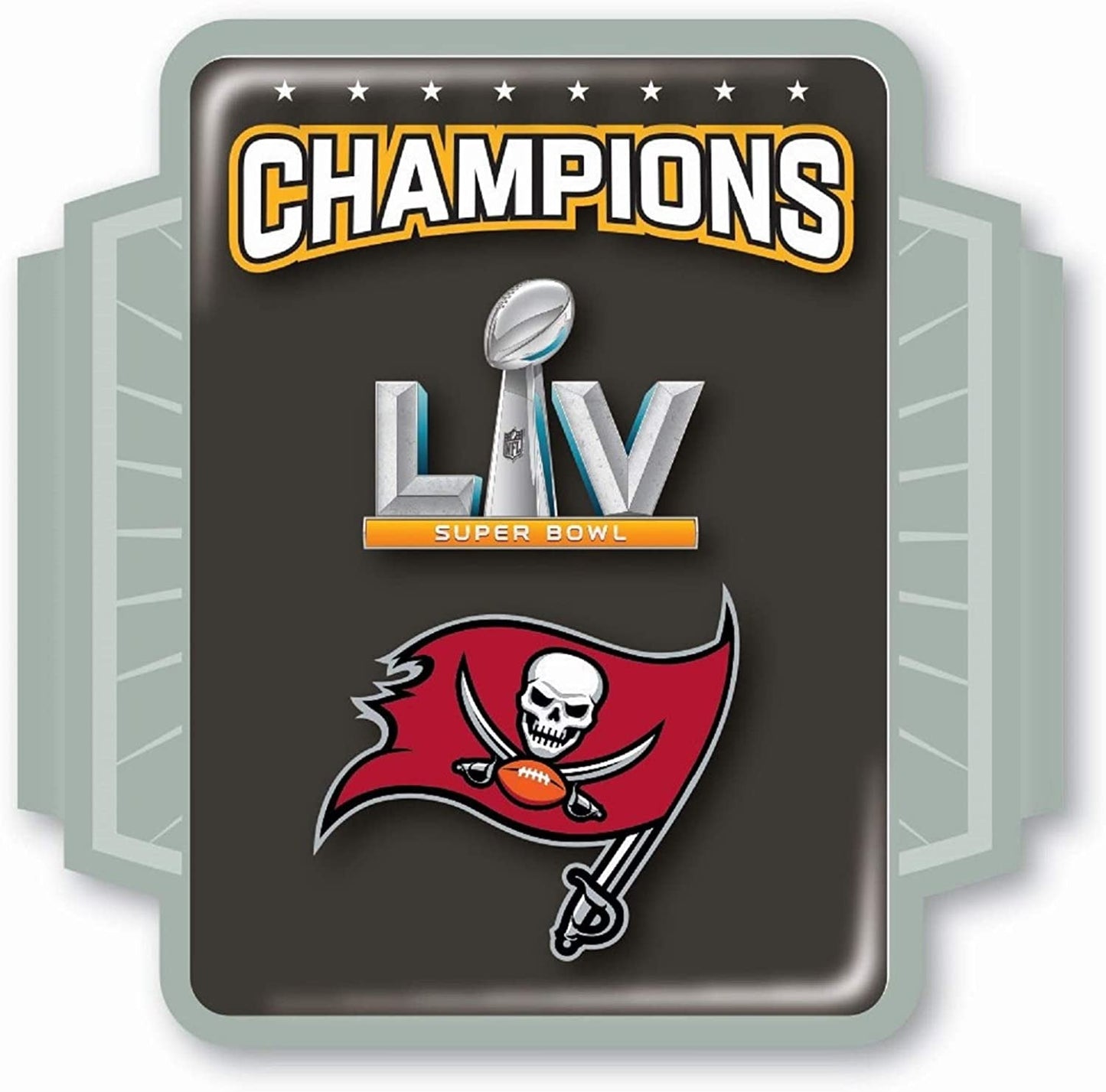 Tampa Bay Buccaneers Super Bowl LV Champions Metal Lapel Pin Hat Football Stadium Design Logo