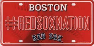 Boston Red Sox Metal Auto Tag License Plate, Nation Design, 6x12 Inch