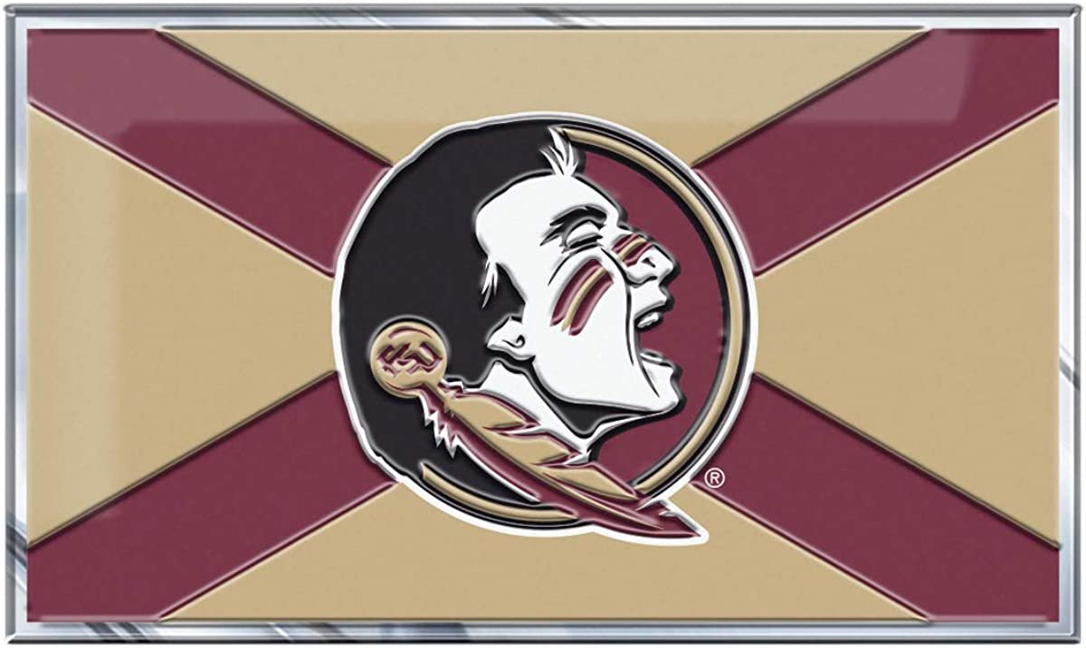 Florida State University Seminoles Color Auto Emblem State Flag Design Aluminum Metal