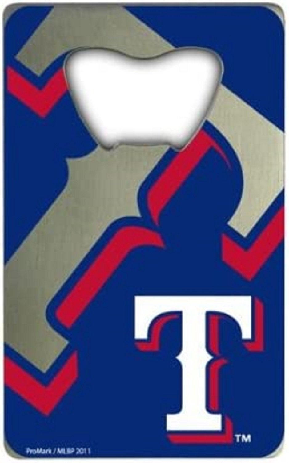 Texas Rangers Heavy Duty Metal Bottle Opener Credit Card Size 2 x 3.25 Inch