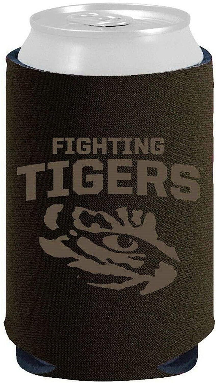 Louisiana State University LSU Tigers 2-Pack Tonal Black Design 12oz CAN Neoprene Beverage Insulator Holder Cooler
