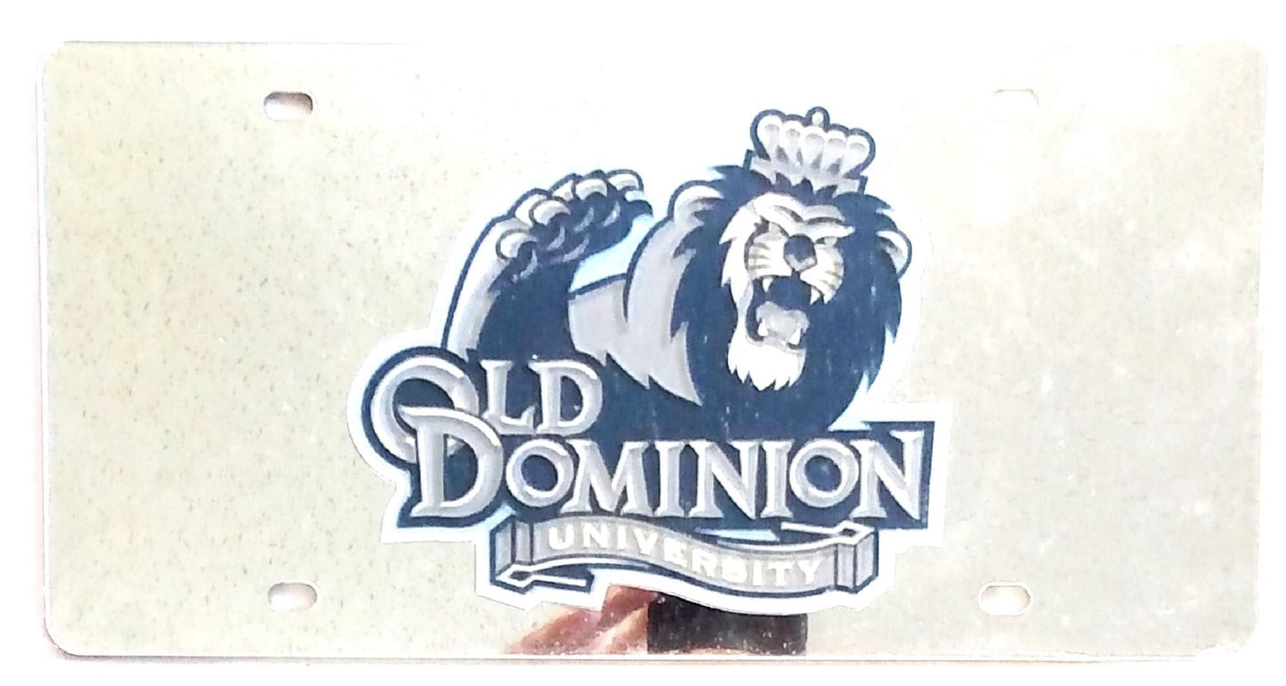 Old Dominion University Monarchs Premium Laser Cut Tag License Plate, Mirrored Acrylic Inlaid, 12x6 Inch