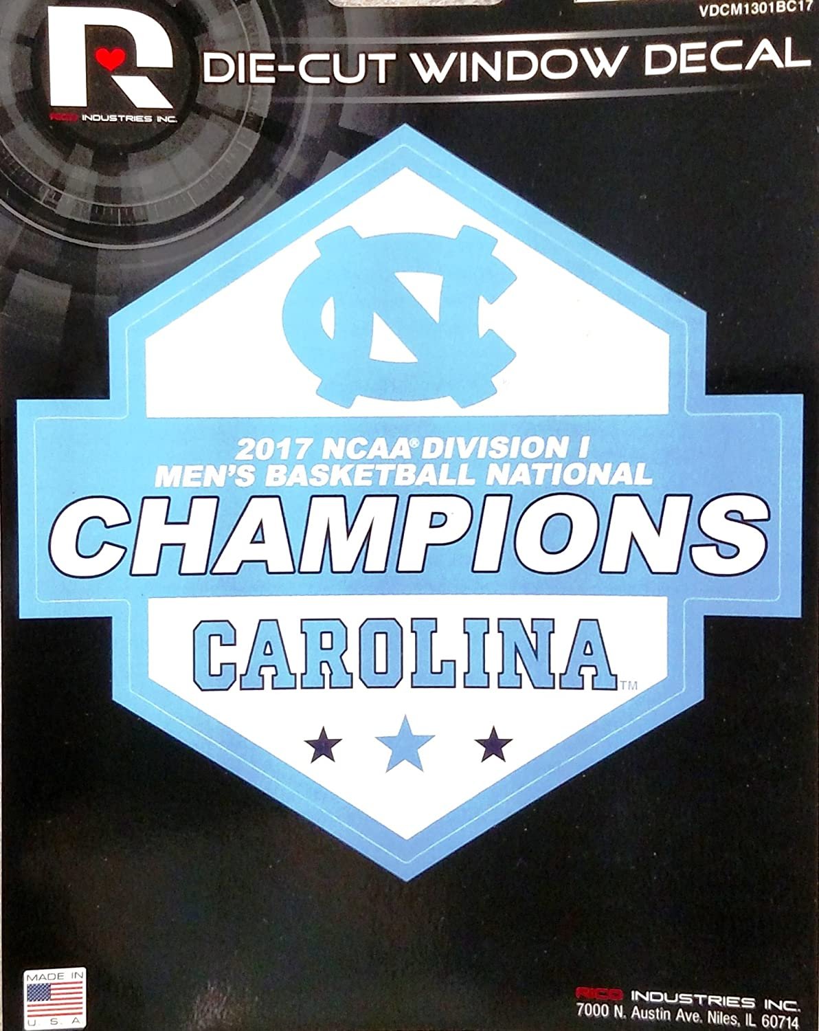 University of North Carolina Tar Heels 5 Inch Die Cut Decal Sticker, 2017 Champions, Full Adhesive backing