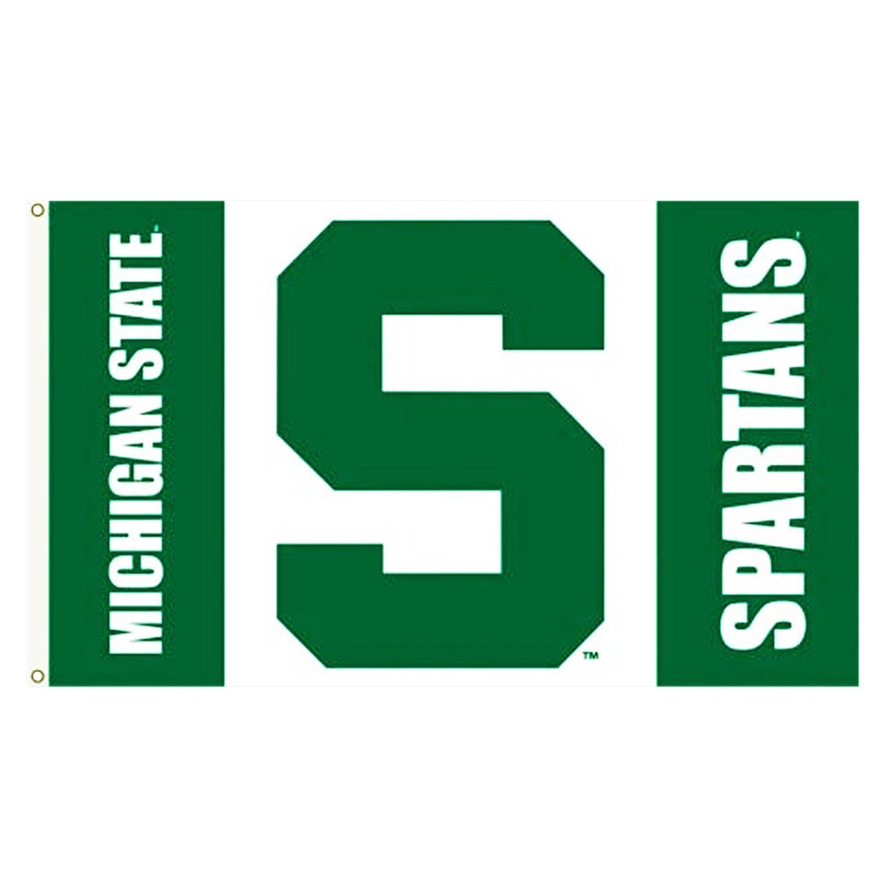 Michigan State University Spartans 3x5 Feet Flag Banner, Logo Design, Metal Grommets, Outdoor Use, Single Sided