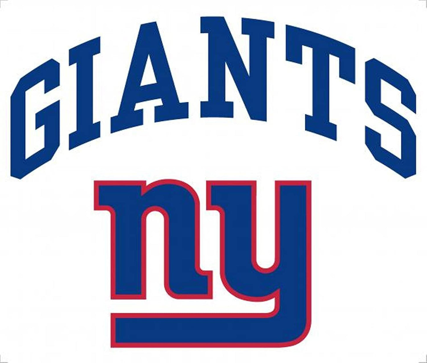 New York Giants 8 Inch Sticker Decal, Arched Design, Flat Vinyl, Full Adhesive Backing