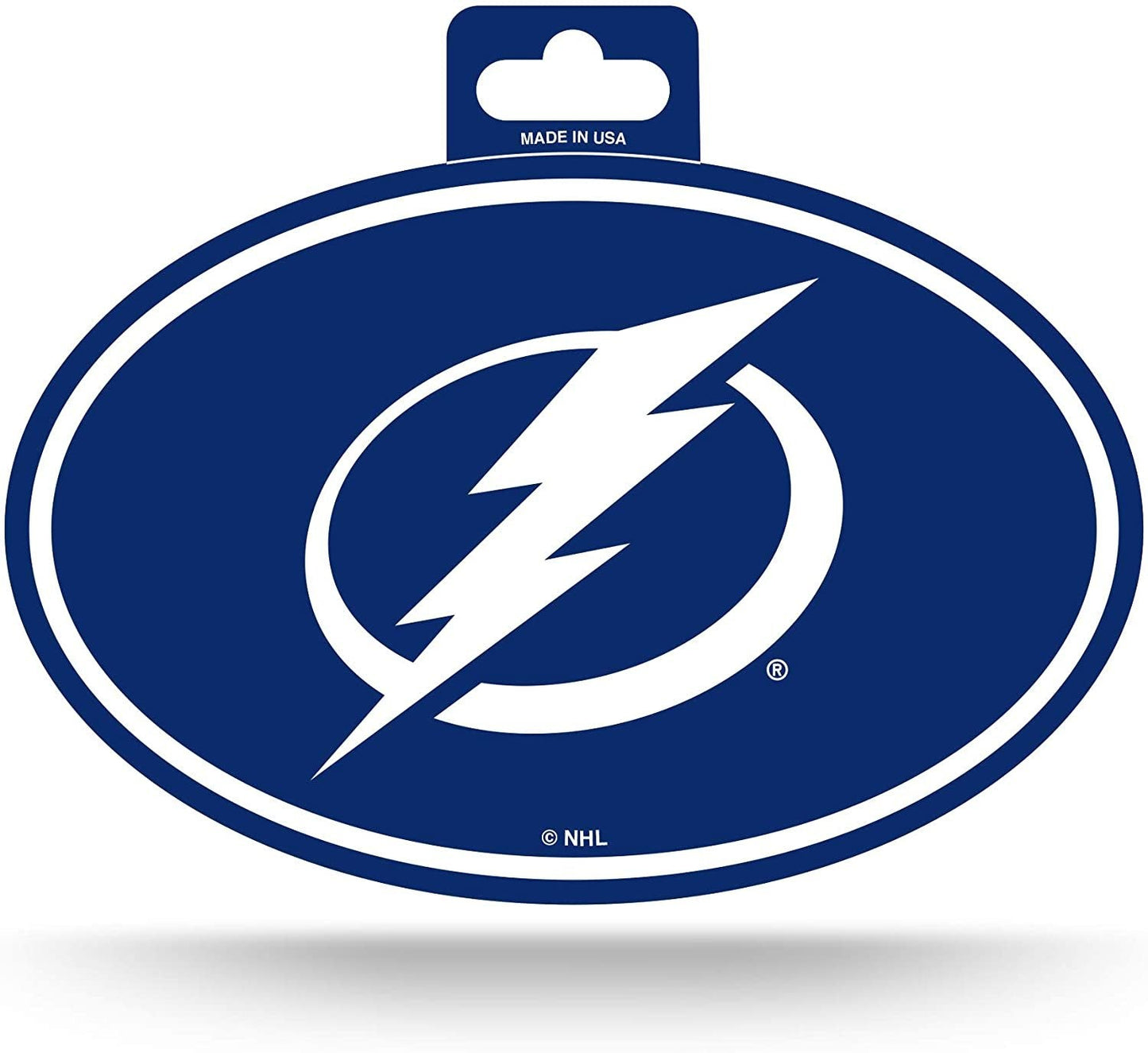Tampa Bay Lightning Color Team Logo Oval Sticker Decal, 3.75x5.75 Inch, Full Adhesive Backing