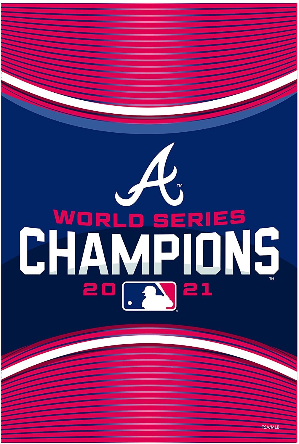 Atlanta Braves 2021 Champions Premium Garden Flag Banner, Double Sided, 13x18 Inch